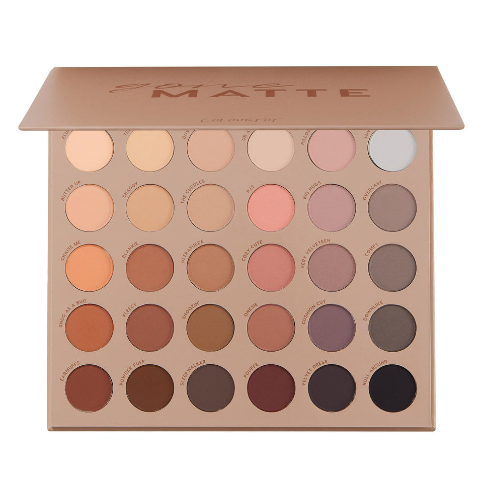 ColourPop Gone Matte palette front view showing closed compact and branding, convenient for travel