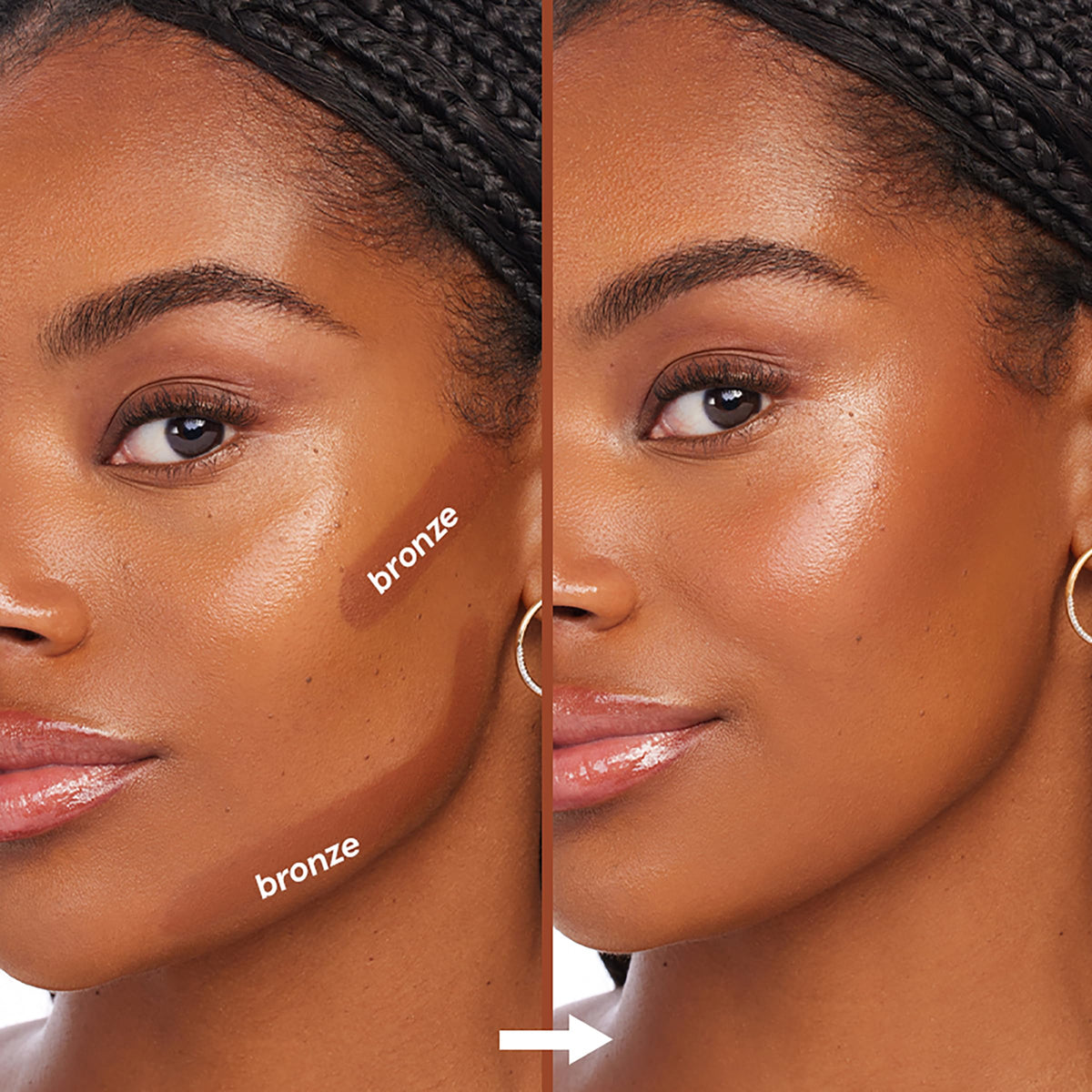 ColourPop Laguna Beach applied to cheek showing seamless blend and contour effect