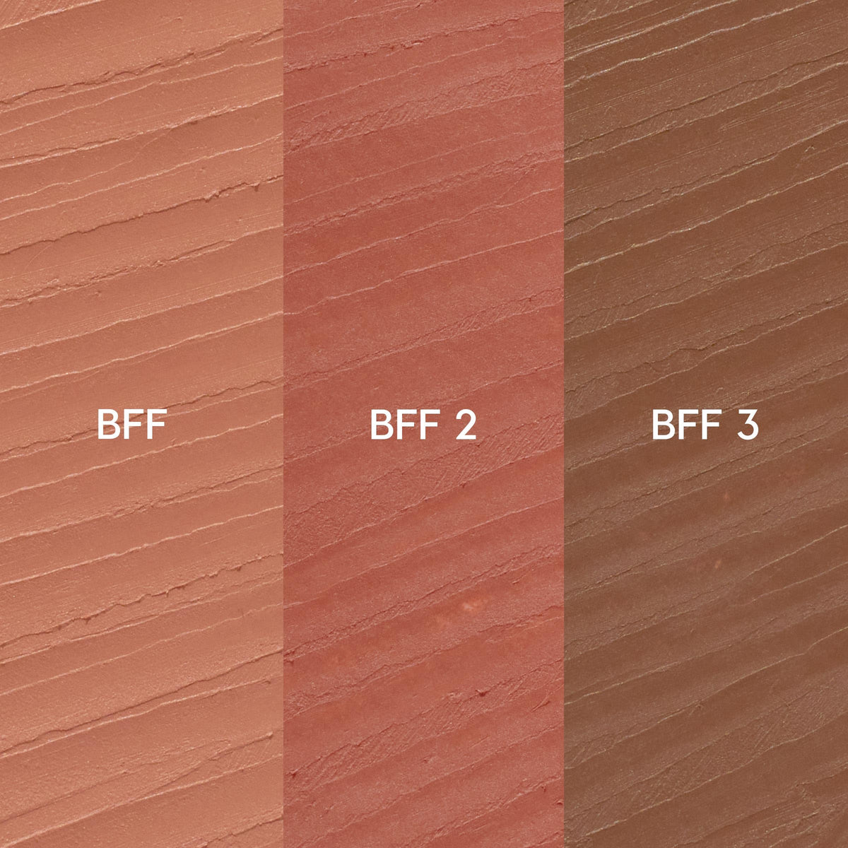 ColourPop three Lippie Pencils flat lay showing BFF shades and color variety for everyday looks