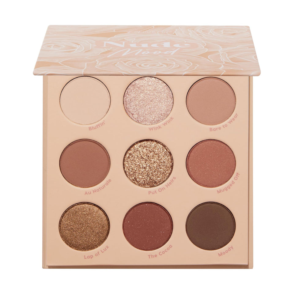ColourPop nude mood front palette shown closed, compact and travel-friendly
