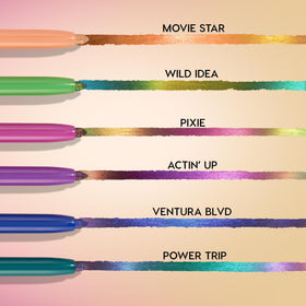 ColourPop Power Trip collection comparison showing matte and metallic options