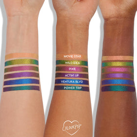 ColourPop Power Trip applied as a crisp wing demonstrating precision