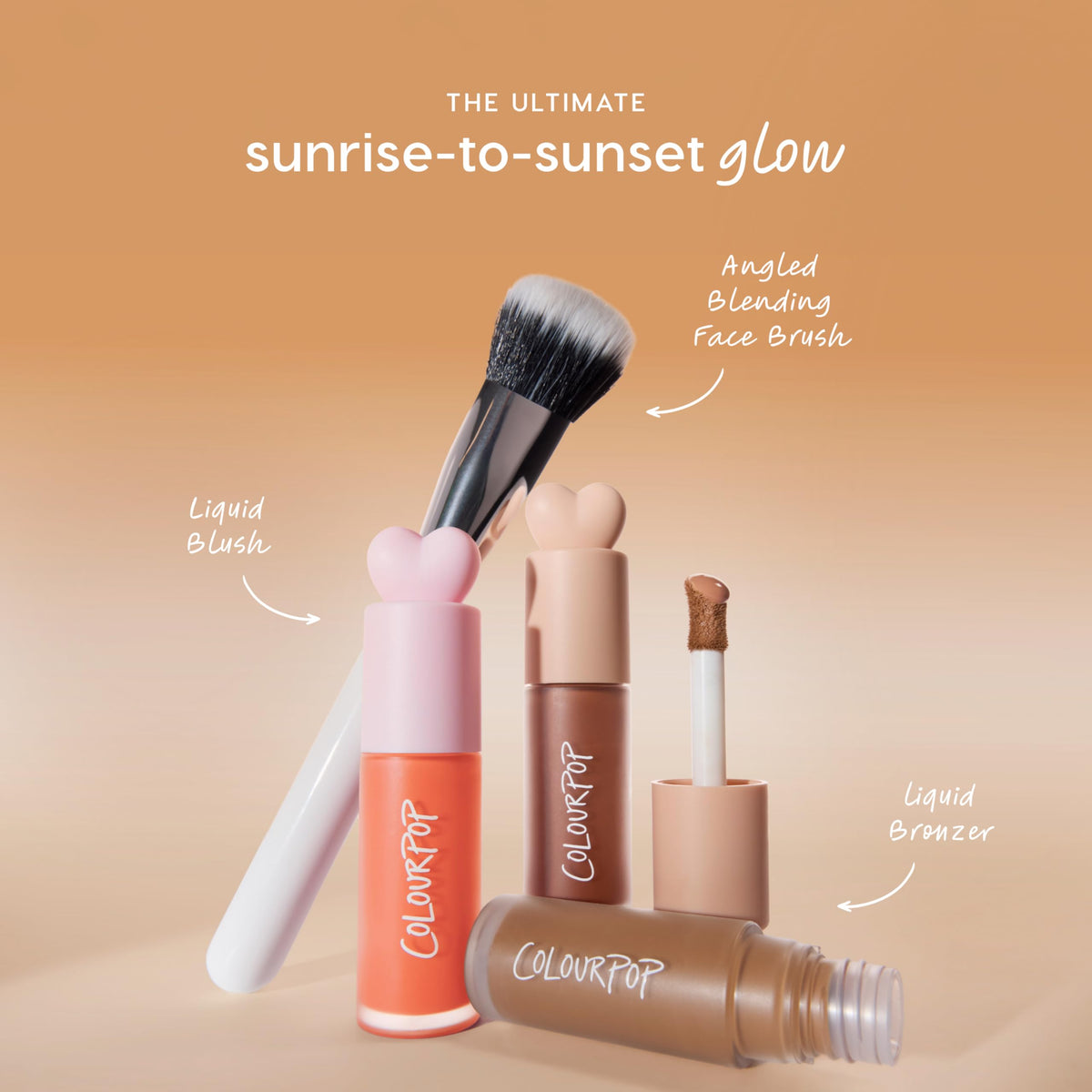 ColourPop product flatlay with calendula and squalane showing ingredients benefit: hydrating formula