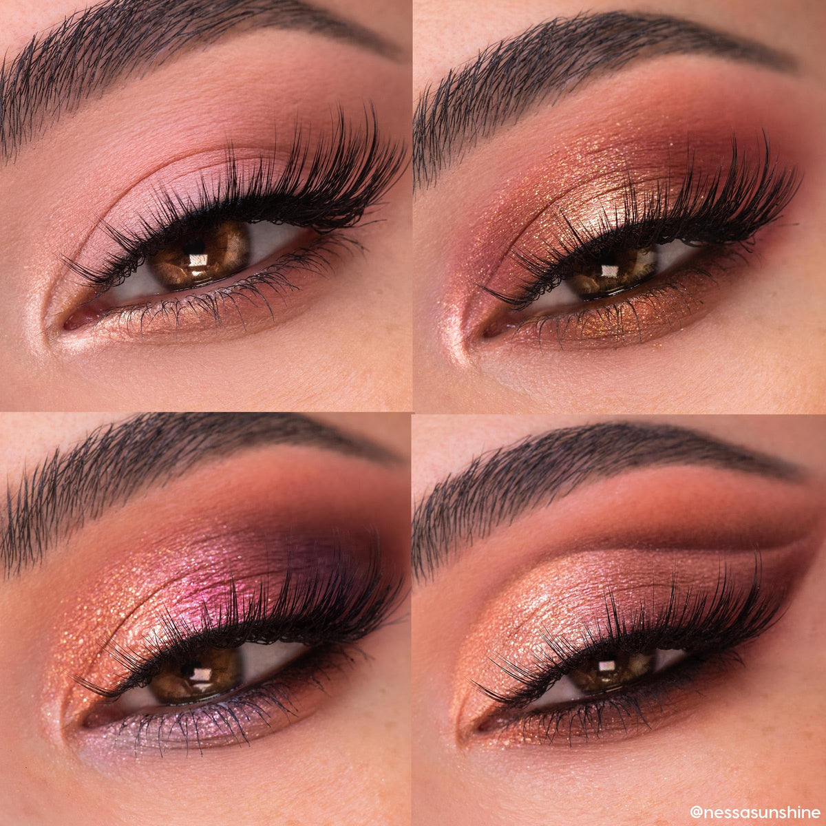ColourPop palette application on eye showing rosé shimmer placement for dimensional look