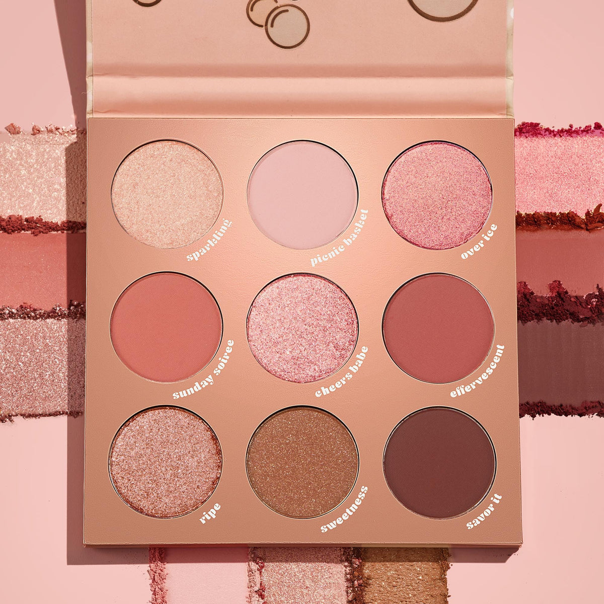 ColourPop palette open flatlay displaying all pans and color range for versatile looks