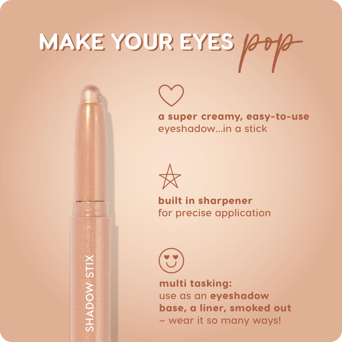 ColourPop Shadow Stix applied on eyelid closeup showing effortless, long-lasting color benefit