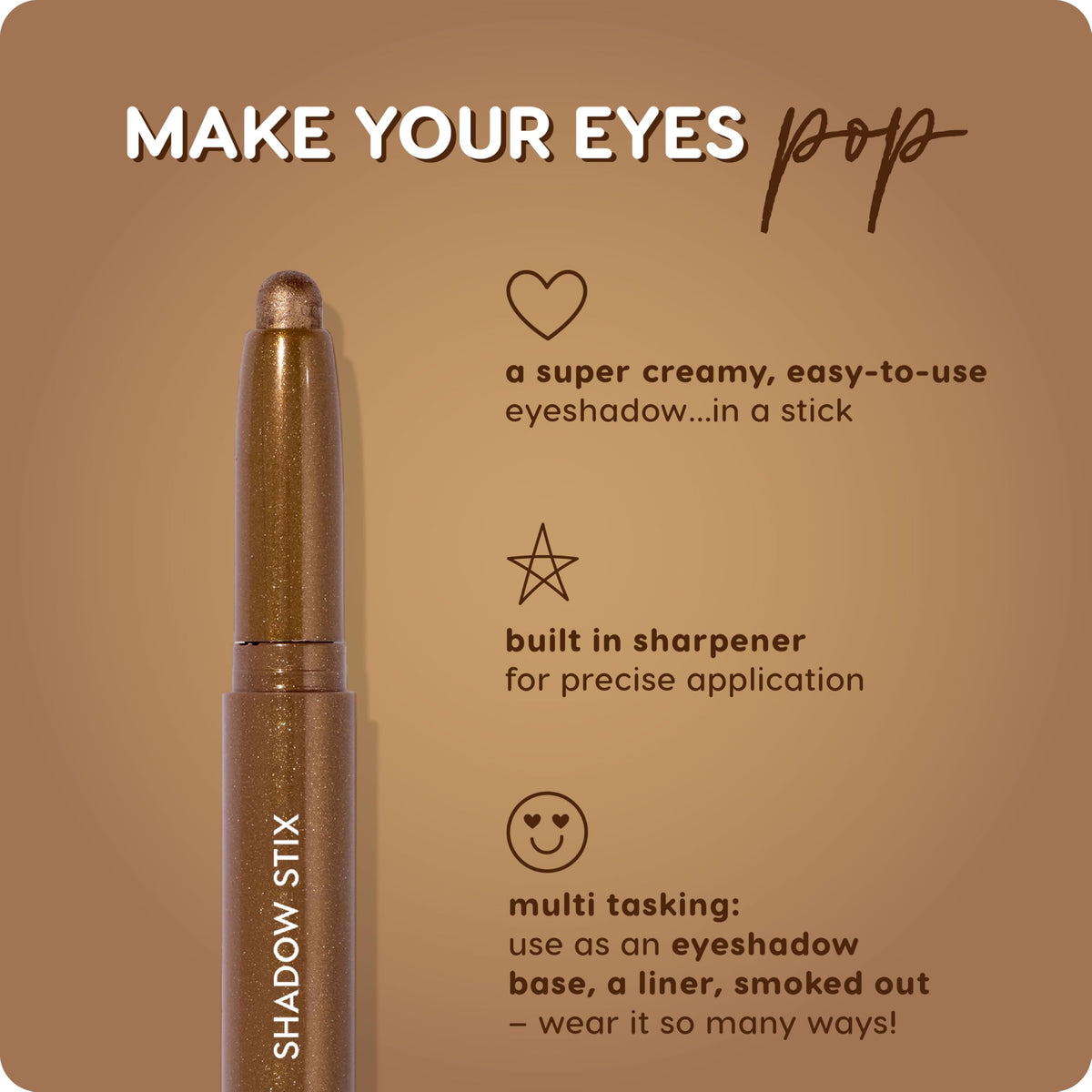 ColourPop applying Shadow Stix on eyelid demonstrating smooth coverage and fast application