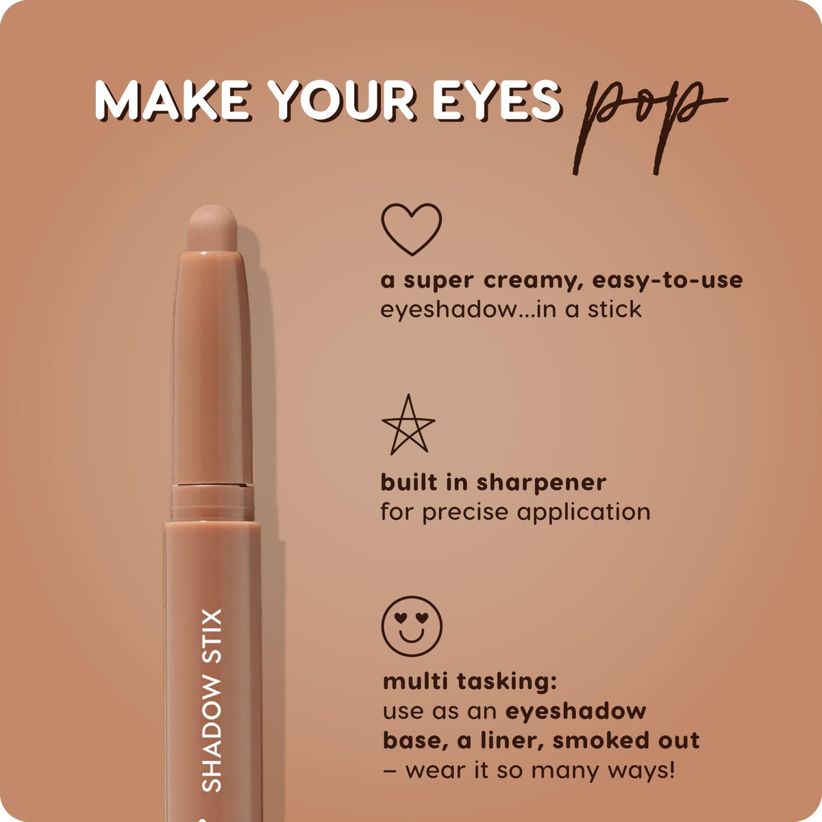 ColourPop Shadow Stix close-up of precise tip for accurate lining and controlled application
