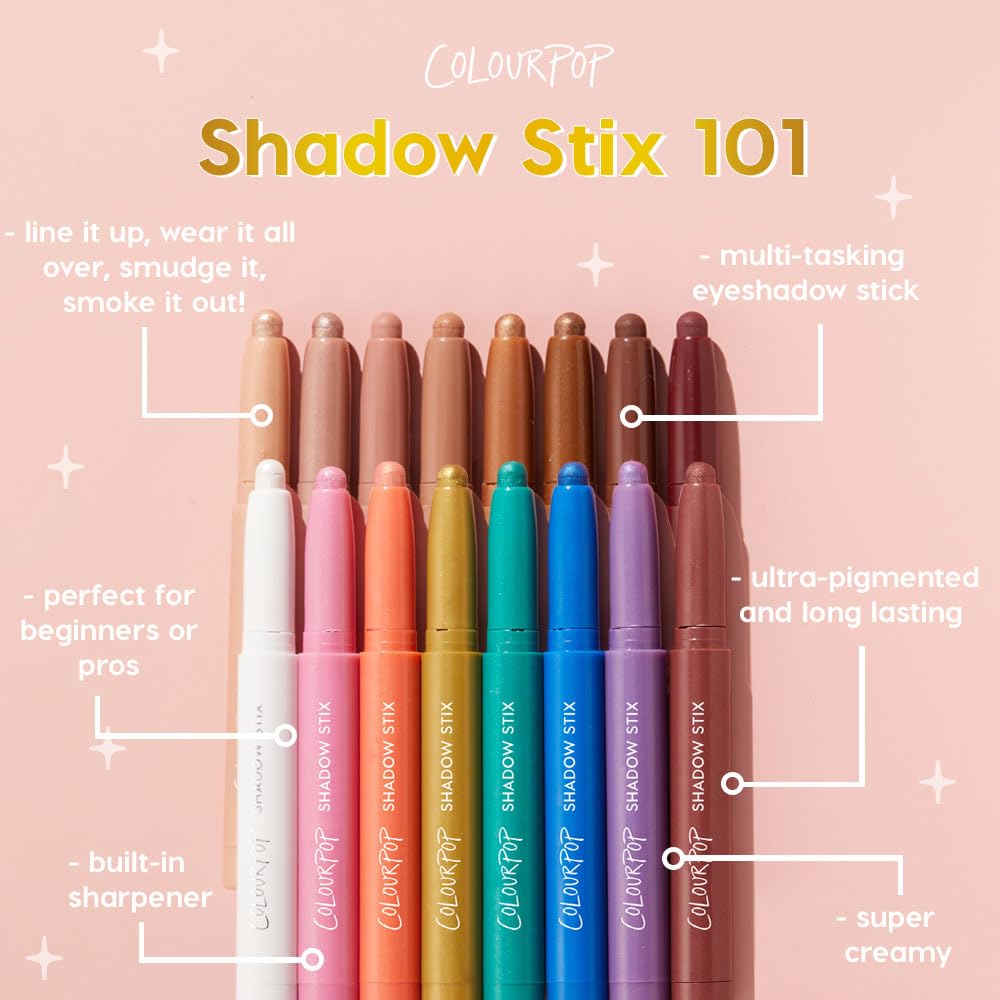 ColourPop Shadow Stix worn on model for daytime ease and natural color payoff
