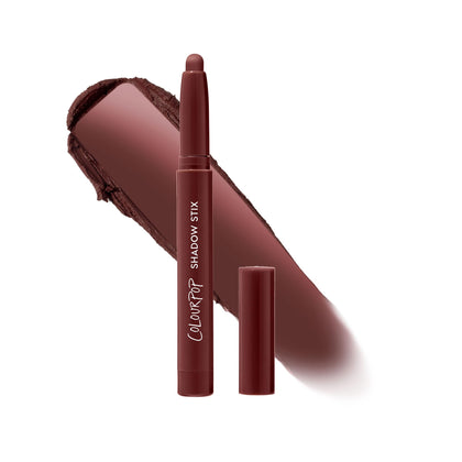 ColourPop Shadow Stix front packaging showing Plum Tart shade and compact benefit