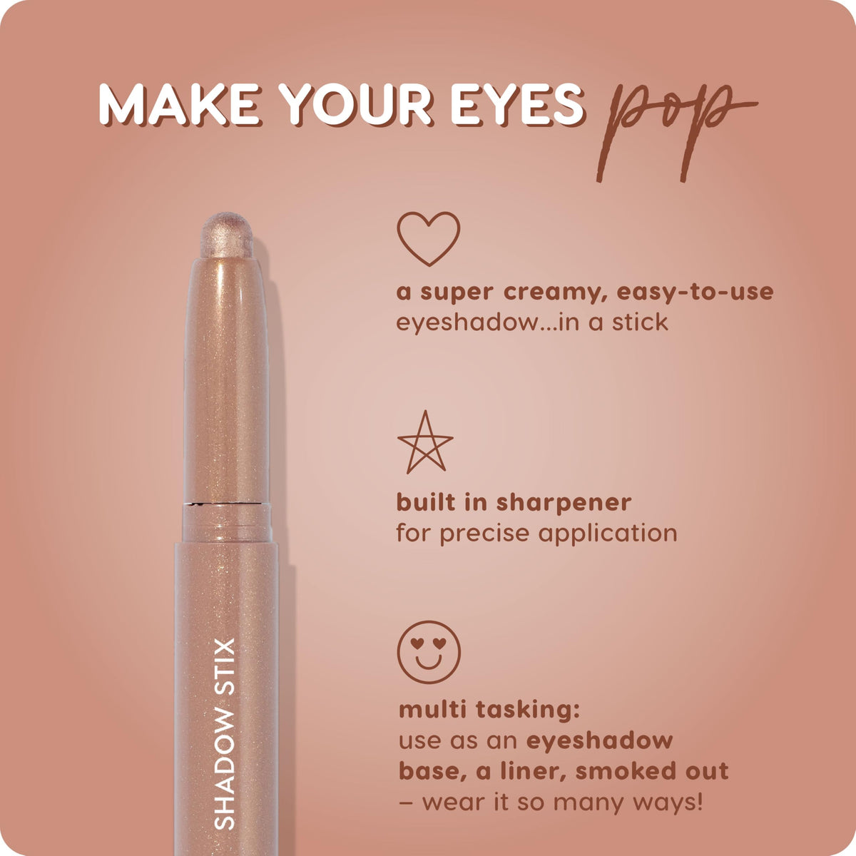 ColourPop Shadow Stix applied on eyelid demonstrating blendable finish
