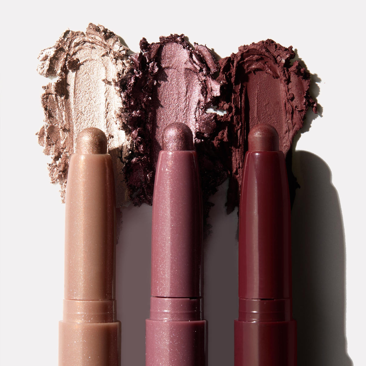 ColourPop Shadow Stix trio laid out to display shades and finishes
