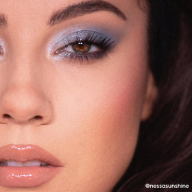 ColourPop palette on vanity with brushes, suggesting quick everyday and evening looks