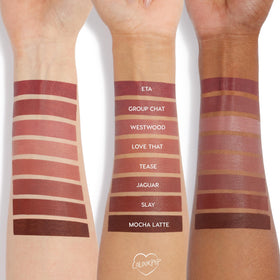 ColourPop So Juicy Westwood applied on lips illustrating plumper look and defined shape