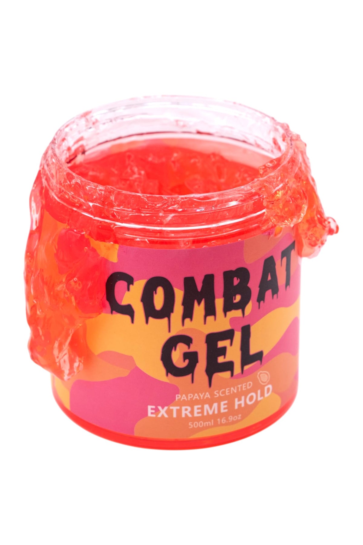 Combat Gel 500ML jar front view shows brand and papaya scent, highlighting value
