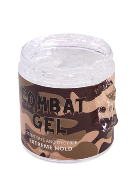 Combat Gel front label on 500ml bottle shows unscented, cruelty-free benefits