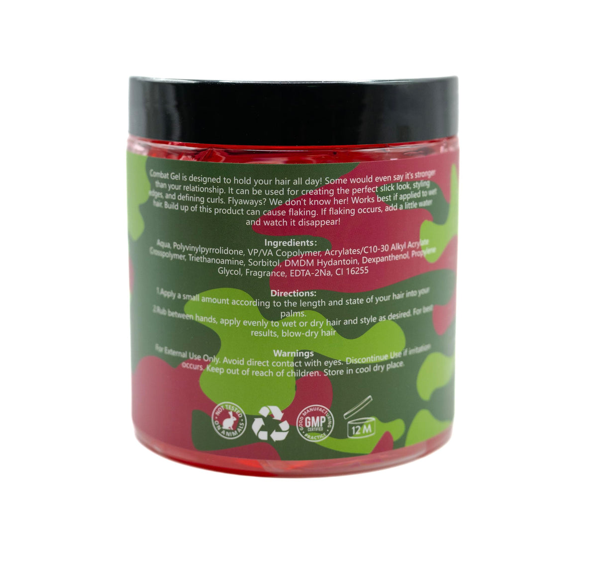 Combat Gel in use slicked-back hairstyle demonstrates strong hold benefit