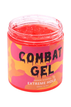 Combat Gel close-up texture shot showing smooth gel and strong hold benefit