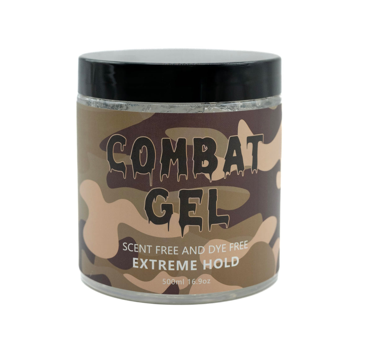 Combat Gel clear texture close-up demonstrating thick hold for defined styles