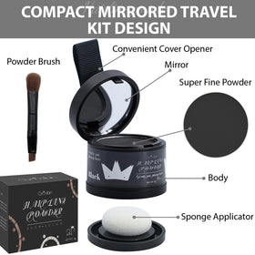 Comdian scale size comparison with hand to show compact, portable design