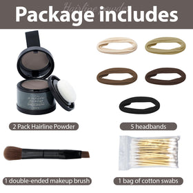 Comdian travel pouch with rubber bands, brush, and cotton swabs for quick fixes