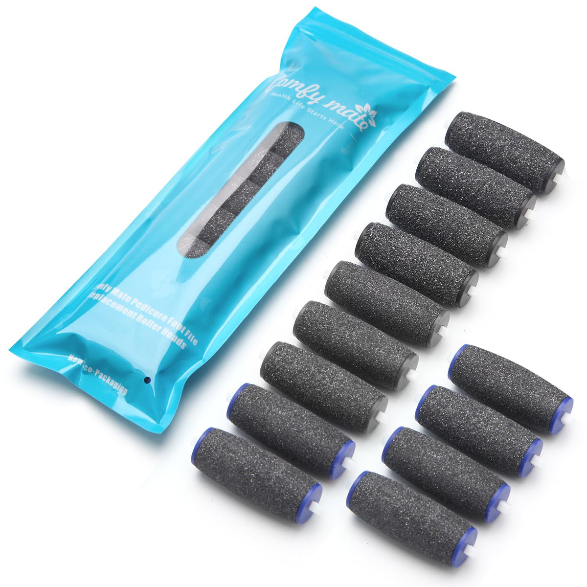 Comfy Mate rollers beside pedicure tools in bathroom highlighting ready-to-use convenience