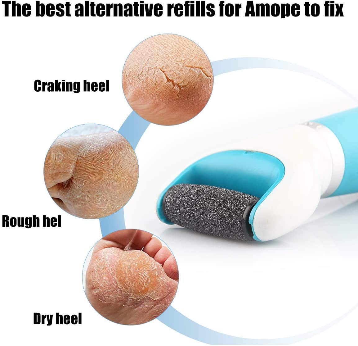 Comfy Mate roller attached to Amope device demonstrating correct fit and safe use