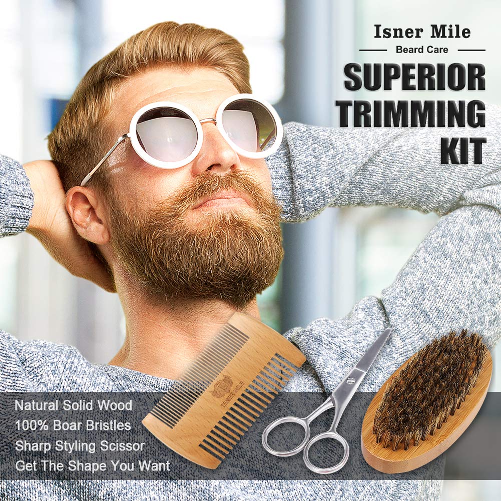 Comfy Mate grooming tools laid out, includes oil balm brush comb scissors