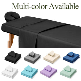 Comfyanno black sheets in a spa setting conveying calm, professional atmosphere