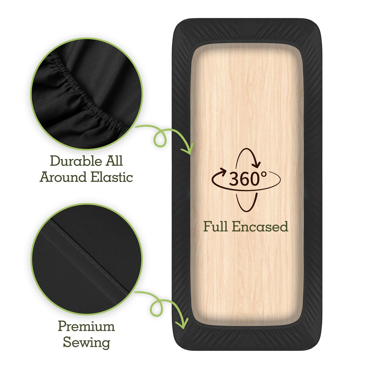 Comfyanno sheets on a portable table illustrating compact travel fit