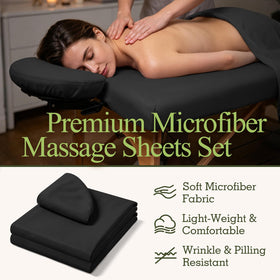 Comfyanno sheets fitted on a standard massage table for professional look