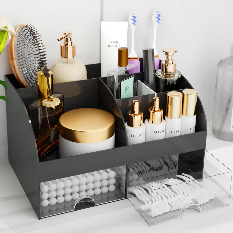 COMFYROOM front view of organizer showing clear drawers and compartments for easy access