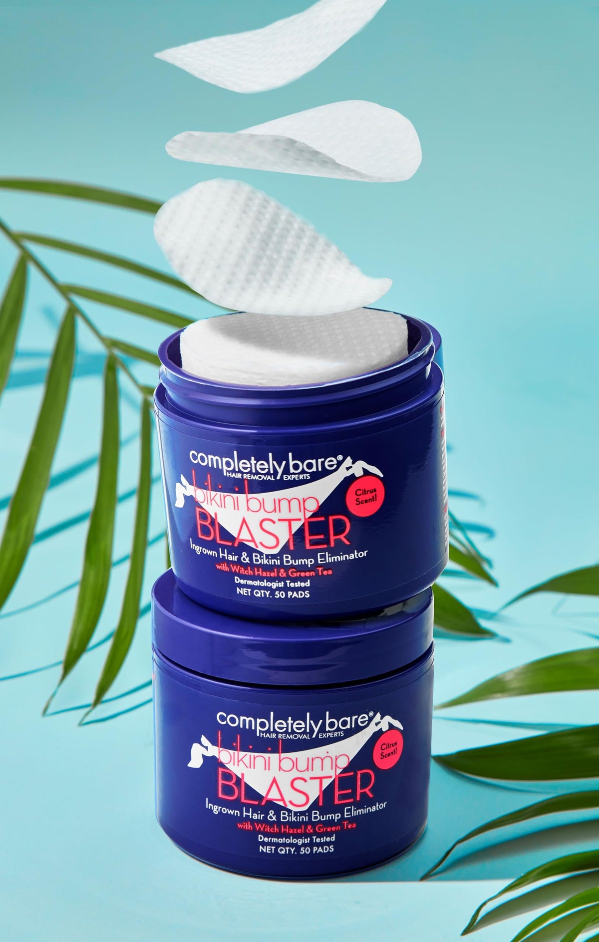 Completely Bare close-up pad texture showing soft exfoliating surface
