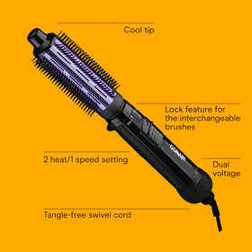 Conair 1.5-inch brush close-up with nylon bristles for detangling and volume