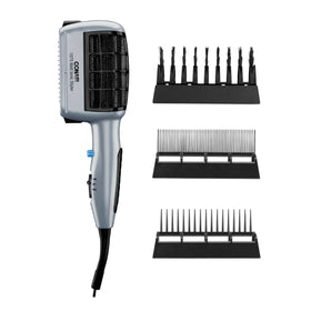 Conair 3-in-1 front view showing main dryer and attachments for versatile styling