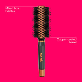 Conair boar and ball-tipped nylon bristles detail providing smoothness and reduced snagging