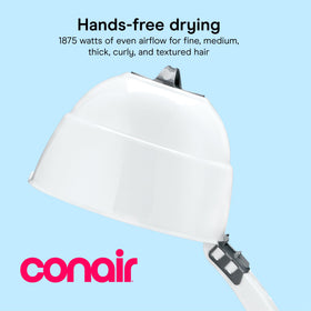 Conair bonnet hood close-up highlighting roomy coverage for rollers and wraps