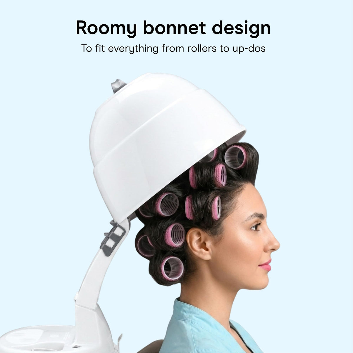 Conair tabletop base depiction showing stable placement during styling