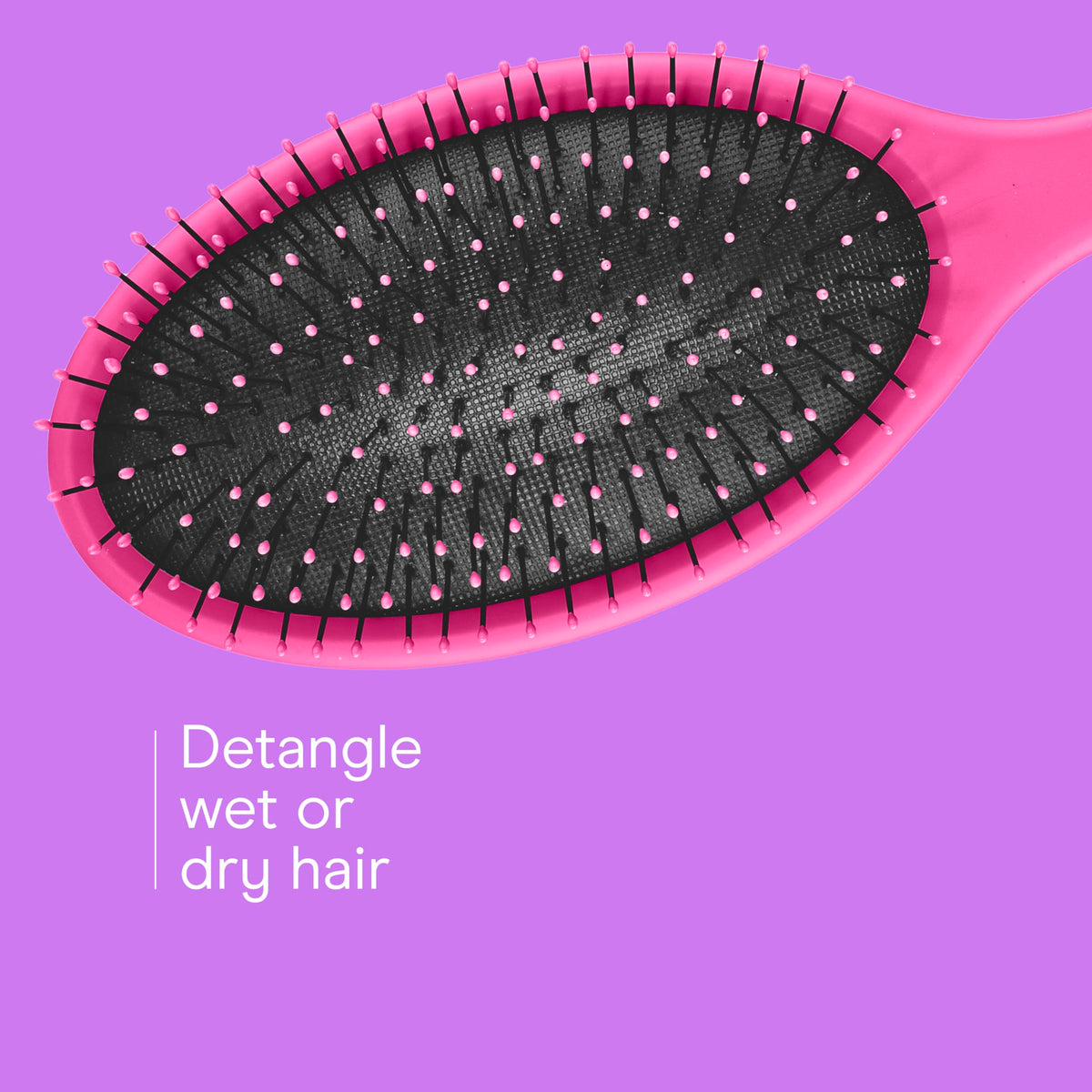 Conair bristle close-up showing flexible ball-tipped bristles that reduce pulling