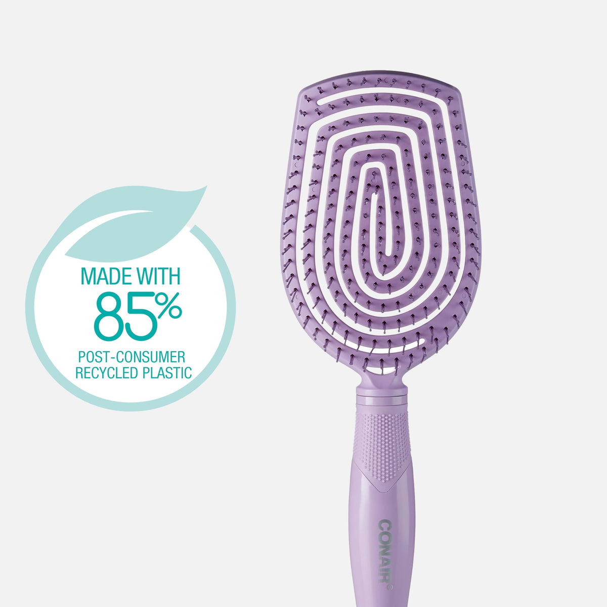 Conair bristle close-up showing Dual Flex texture for gentle detangling