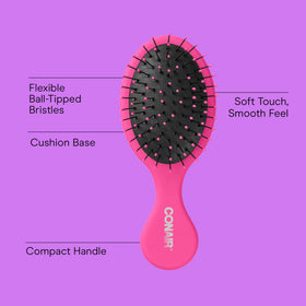 Conair close-up of soft ball-tipped bristles showing gentle knot release
