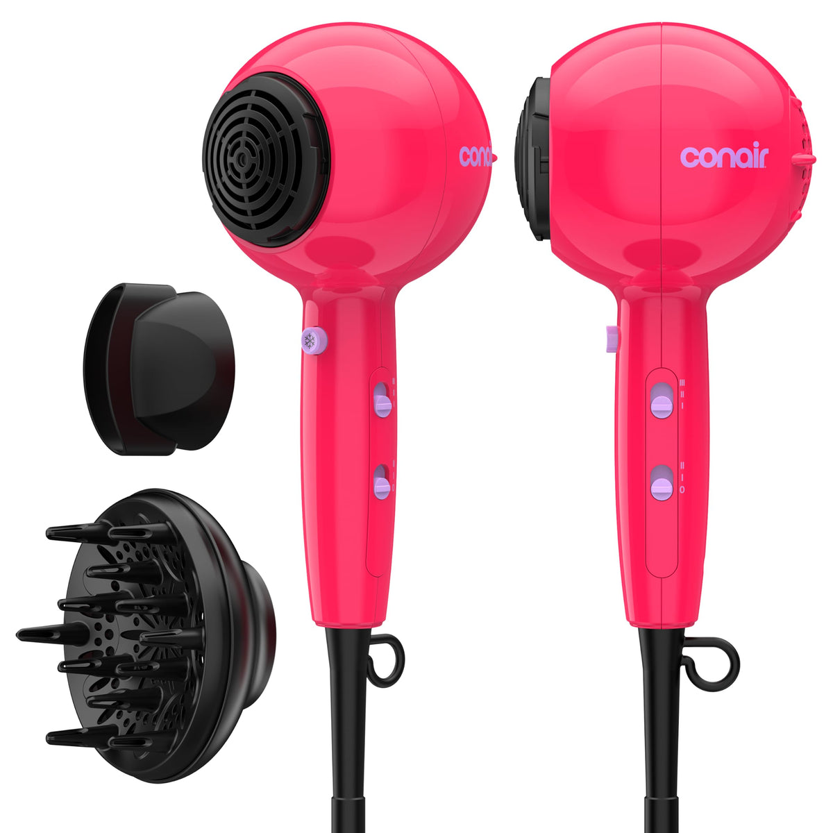 Conair Cake Pop front view highlighting compact pink design and easy grip