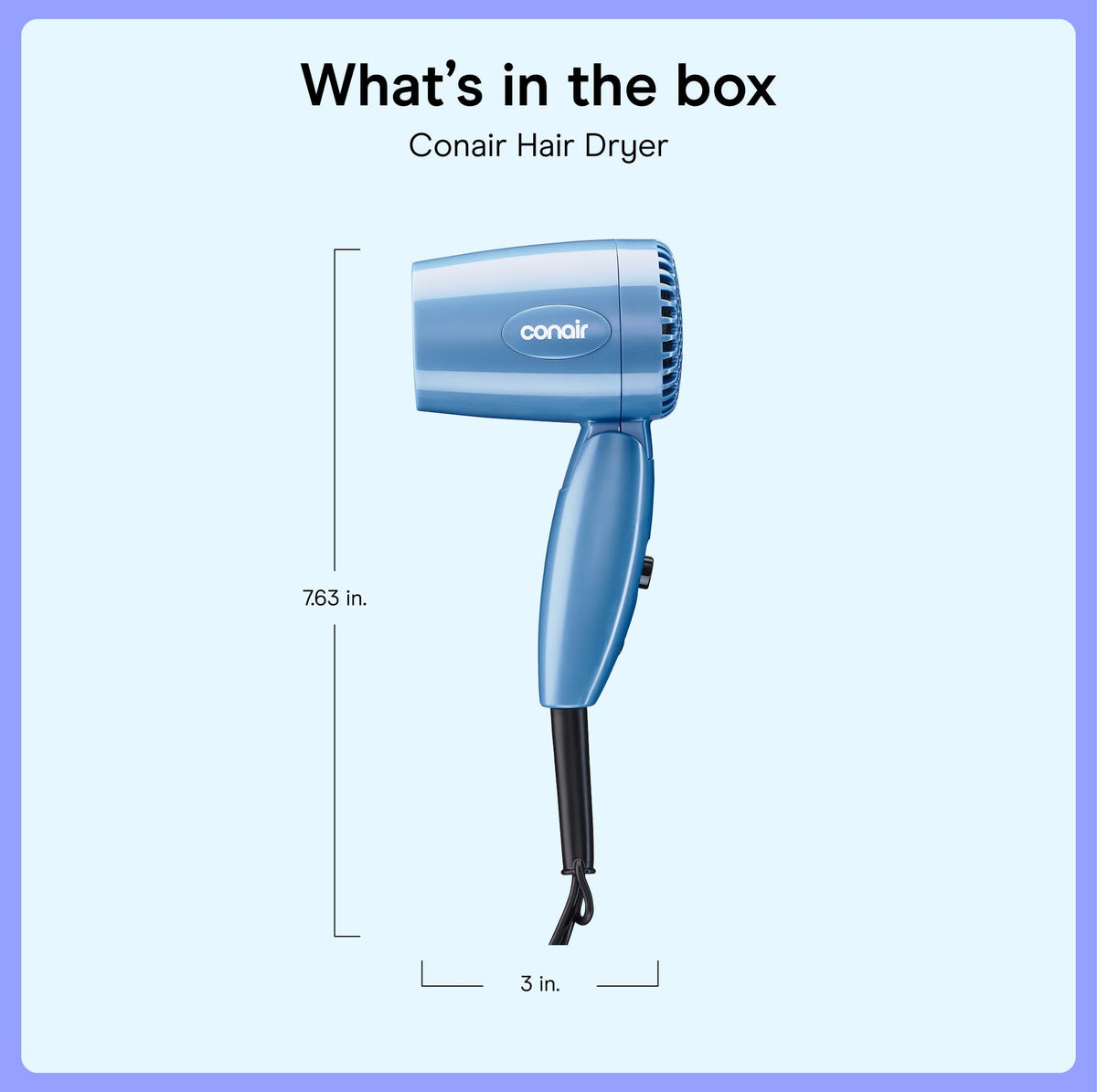Conair dryer in use styling hair showing quick touchup benefit