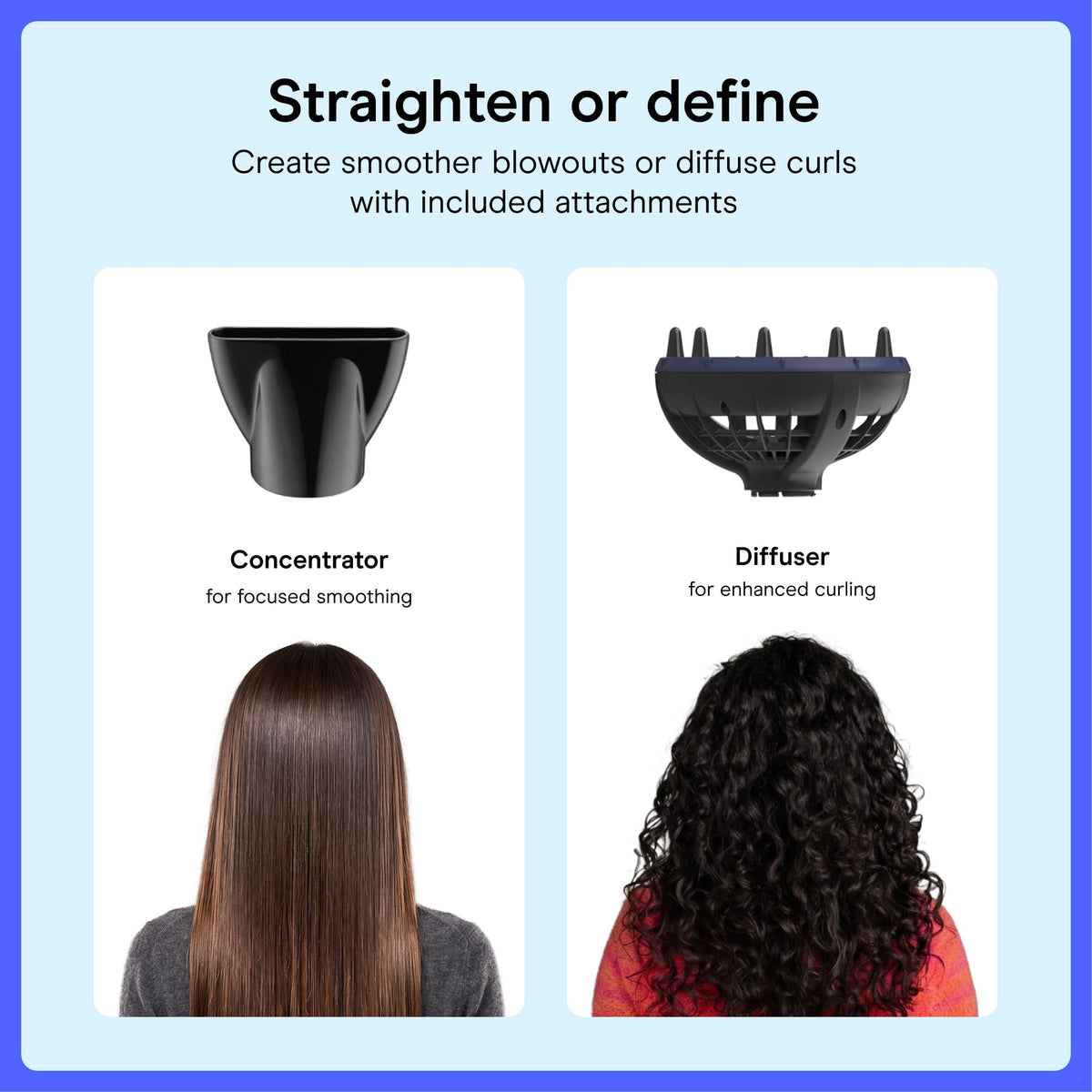 Conair concentrator nozzle detail for focused airflow and smoother sections