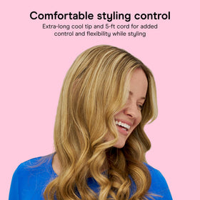 Conair extra-long cool tip and handle detail for safer, controlled styling
