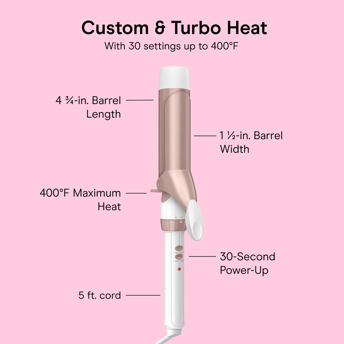 Conair cool tip detail for safer handling and precise curl placement