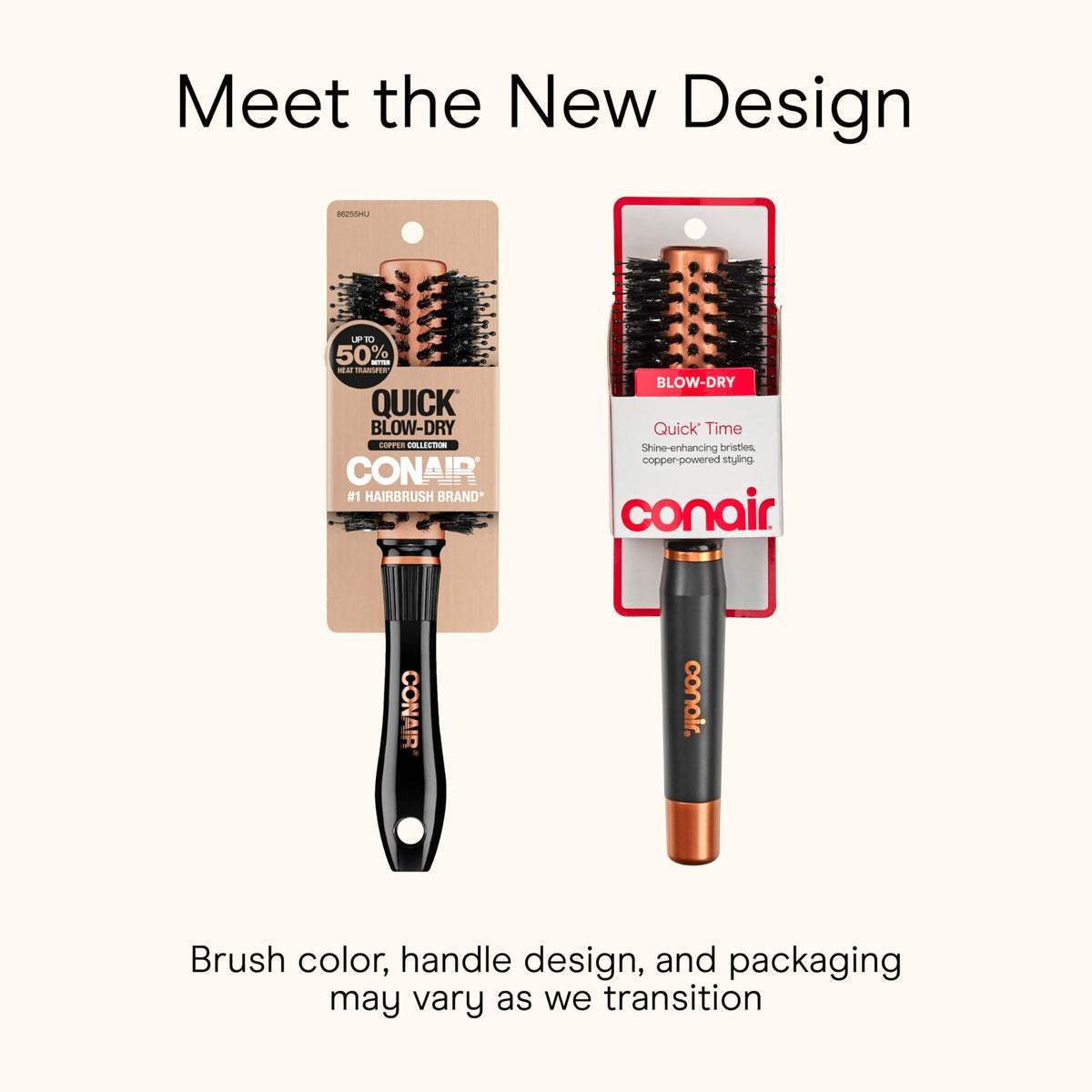 Conair copper barrel close-up revealing heat-conductive finish for quicker styling