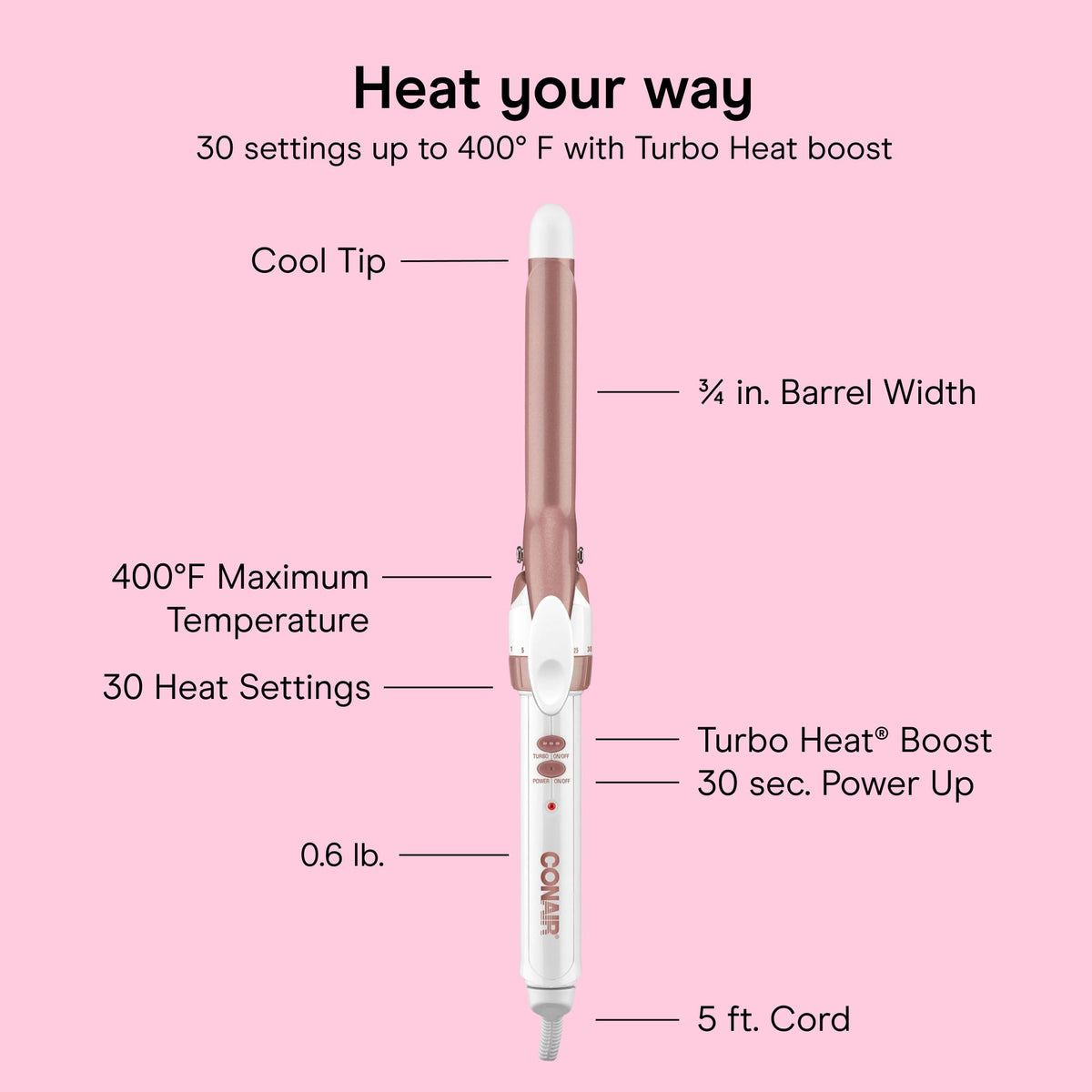Conair cord and dual voltage plug showing travel-ready convenience benefit