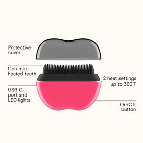 Conair CR80 brush head close-up highlighting ceramic surface for even heat