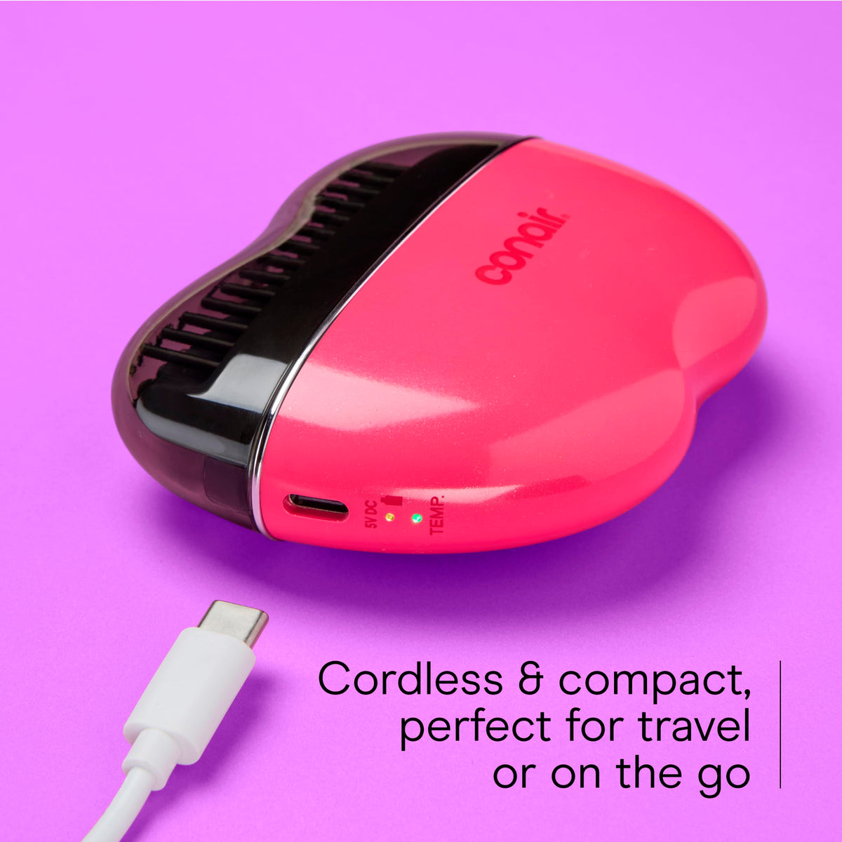 Conair CR80 styled beside travel pouch to show on-the-go convenience